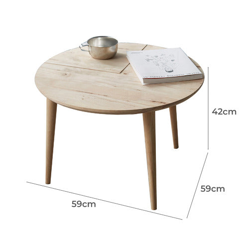 MAJA ANSEL DESIGN 2 PIECE PIZZA RUBBERWOOD COFFEE TABLE SET
