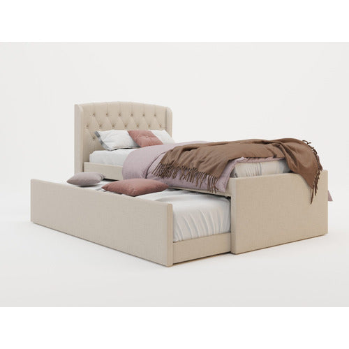 RAWSON & CO JORDANOV UPHOLSTERED KING SINGLE BED WITH TRUNDLE