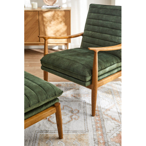 OLIVE GREEN ALDRIC VELVET ARMCHAIR