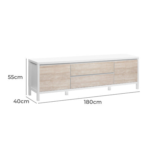180CM WHITEWASH KINGSCLIFF TV UNIT