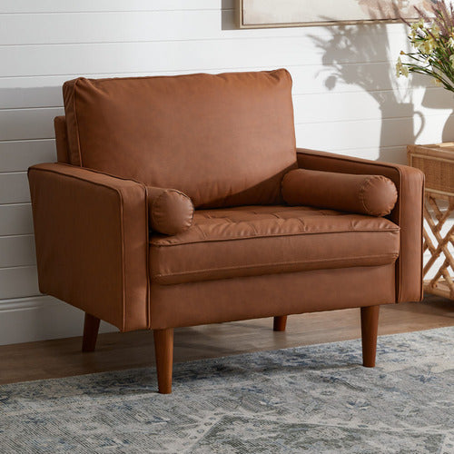 STOCKHOLM FAUX LEATHER ARMCHAIR