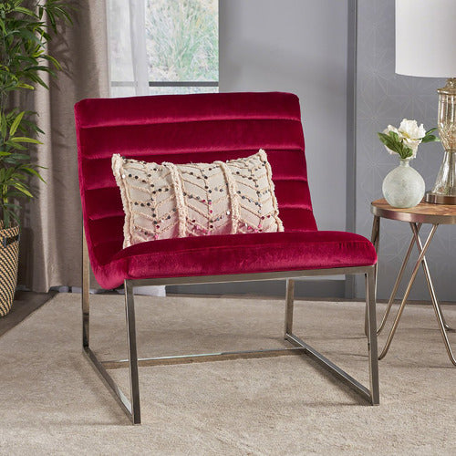 FURNITURE MARKET CHANTELLE VELVET ACCENT CHAIR