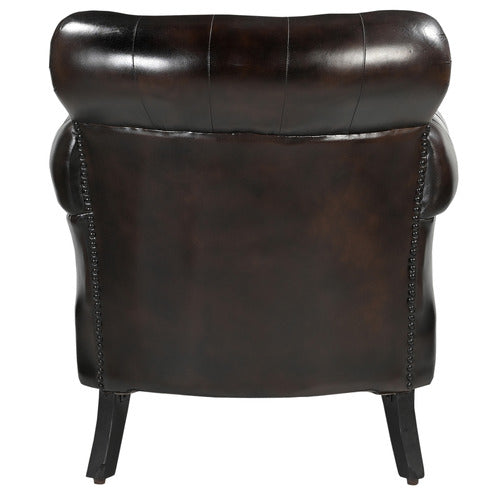 THE DECOR STORE CHOCOLATE LEATHER ARM CHAIR