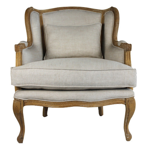 NATURALLY PROVINICIAL FRENCH COUNTRY HIGH BACK WING ARMCHAIR