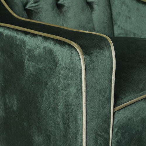 FURNITURE MARKET LARA TUFTED NEW VELVET ARMCHAIR