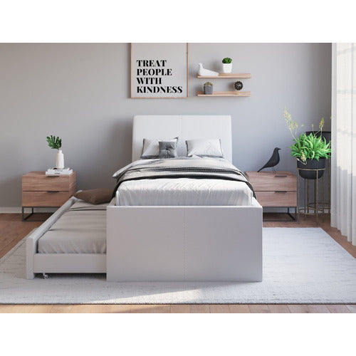 RAWSON & CO VIVIAN KING SINGLE FAUX LEATHER TRUNDLE BED