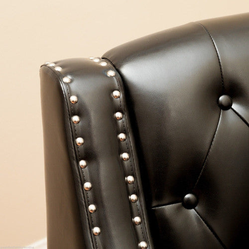 FURNITURE MARKET ELSTERNWICK FAUX LEATHER ARMCHAIR & FOOTSTOOL SET