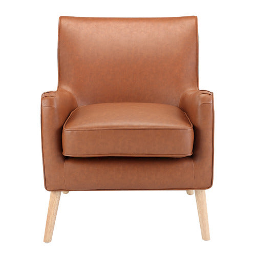 TAN SHELLEY PREMIUM FAUX LEATHER ARMCHAIR