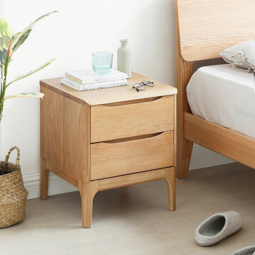 MODERN COLLECTIVE THEA AMERICAN OAK WOOD BEDSIDE TABLE