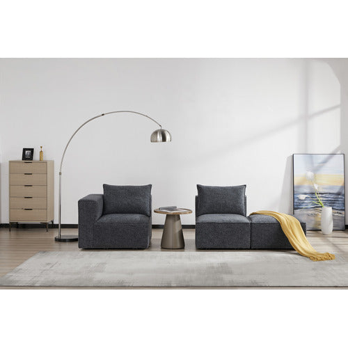 MIKASA FURNITURE RHODES 3 SEATER MODULAR SOFA SET WITH OTTOMAN