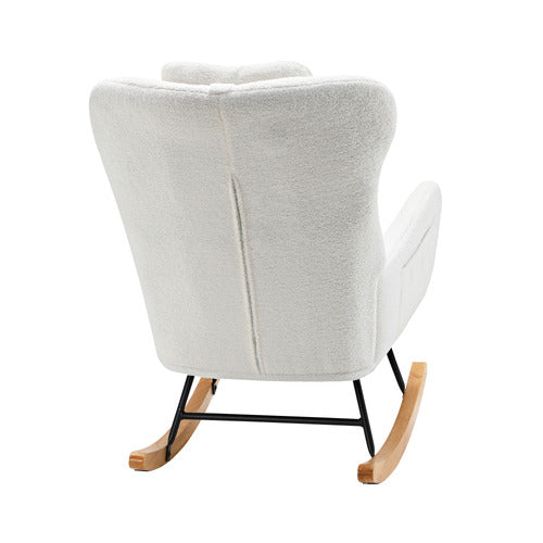 LIVING FUSION CLARK FAUX SHERPA ROCKING CHAIR