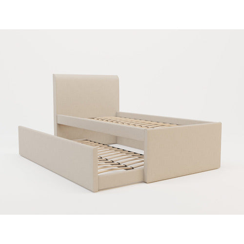RAWSON & CO LIANNE UPHOLSTERED KING SINGLE BED WITH TRUNDLE