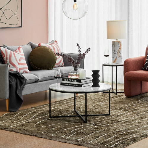 80CM WHITE SERENA ITALIAN CARRARA MARBLE COFFEE TABLE