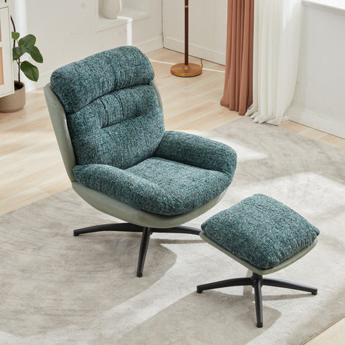 CASSINGTON HOME 2 PIECE RYE UPHOLSTERED SWIVEL CHAIR & FOOTSTOOL SET