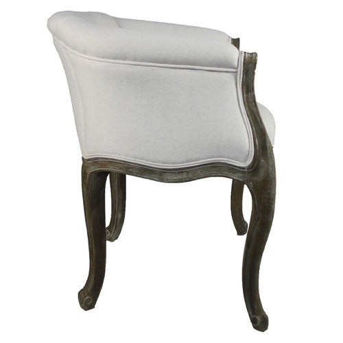 NATURALLY PROVINICIAL VIOLETTA BUTTONED LINEN TUB CHAIR