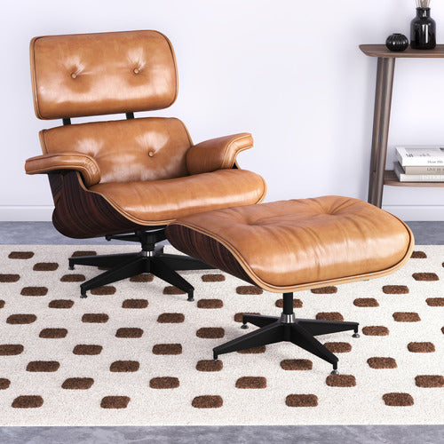 MILAN DIRECT EAMES PREMIUM REPLICA LOUNGE CHAIR & OTTOMAN