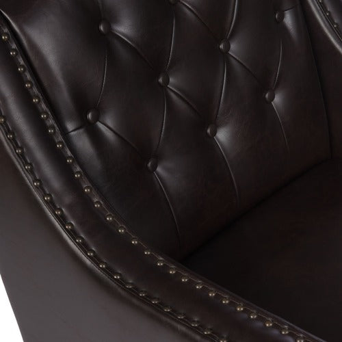 FURNITURE MARKET ELSTERNWICK FAUX LEATHER ARMCHAIR & FOOTSTOOL SET
