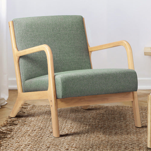 LIVING FUSION KAMDEN RUBBERWOOD ARMCHAIR