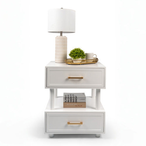 NORDIC STREET CROSSAN PINE WOOD BEDSIDE TABLE