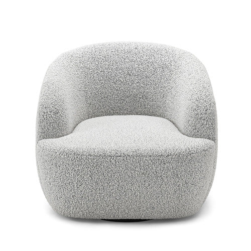 CONTINENTAL DESIGNS CREAM CUDDLE SWIVEL BOUCLE ARMCHAIR