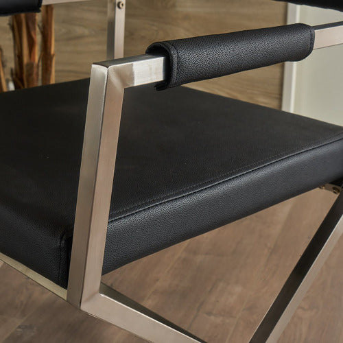 FURNITURE MARKET ALLIRA FAUX LEATHER DIRECTOR CHAIR