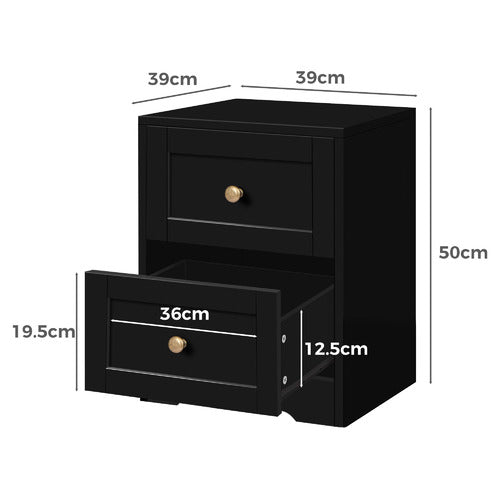 HOXTON ROOM WILLOW 2 DRAWER BEDSIDE TABLE