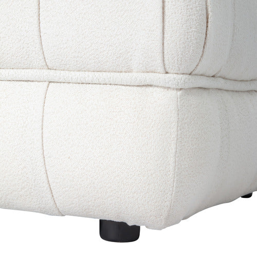 EVER DREAMING LIVING WHITE ELLA 120CM BOUCLE LOUNGE CHAIR