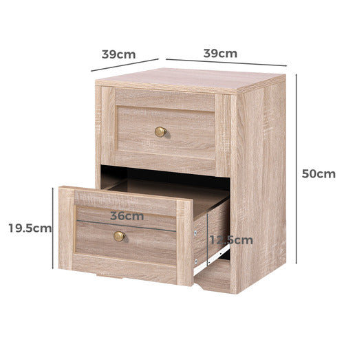 HOXTON ROOM WILLOW 2 DRAWER BEDSIDE TABLE