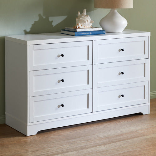LIVING FUSION WHITE AURORA 6 DRAWER CHEST