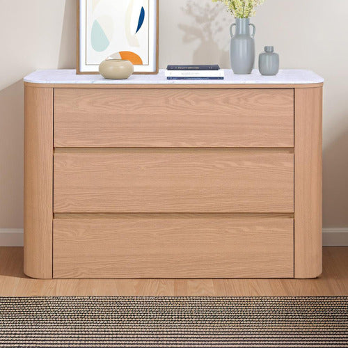 CARLTON FAUX MARBLE 3 DRAWER CHEST