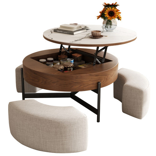 SHIRLEY LANE FURNITURE 4 PIECE ABUELA OTTOMAN & COFFEE TABLE SET