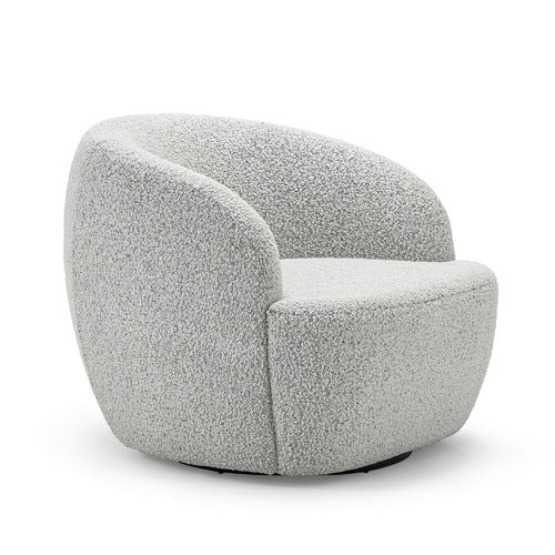 CONTINENTAL DESIGNS CREAM CUDDLE SWIVEL BOUCLE ARMCHAIR