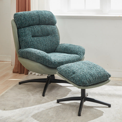 CASSINGTON HOME 2 PIECE RYE UPHOLSTERED SWIVEL CHAIR & FOOTSTOOL SET