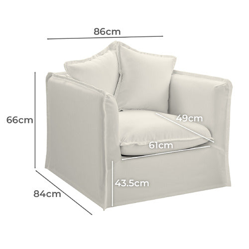 MONTAUK UPHOLSTERED SLIPCOVER ARMCHAIR