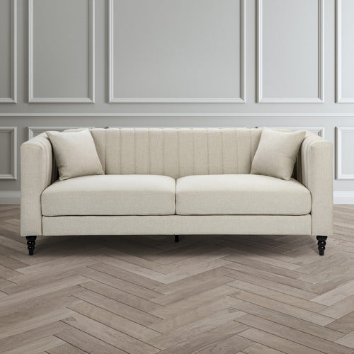 BEIGE CHARLOTTE 3 SEATER SOFA