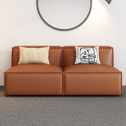 EVER DREAMING LIVING MASSEY 3 SEATER LEATHER ARMLESS SOFA SET