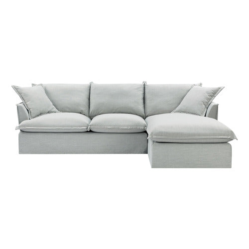 CREAM SOFTY PREMIUM 3 SEATER SLIPCOVER SOFA WITH CHAISE