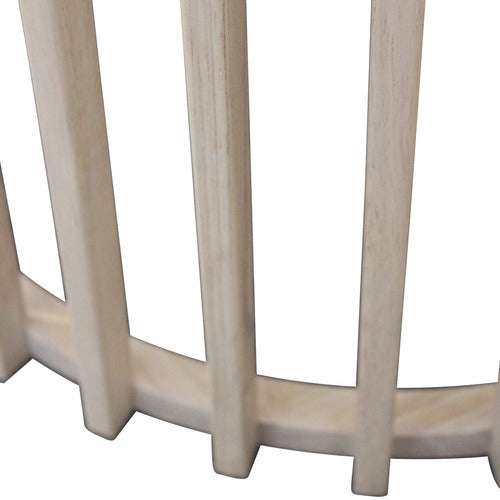BY DESIGNS MESHIA SLATTED OAK WOOD COFFEE TABLE