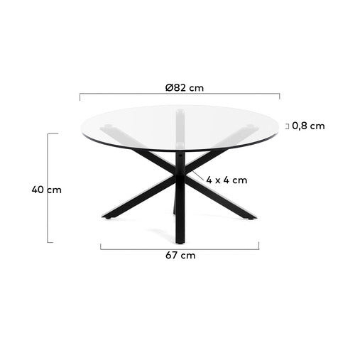 LINEA FURNITURE LIANE GLASS-TOP COFFEE TABLE