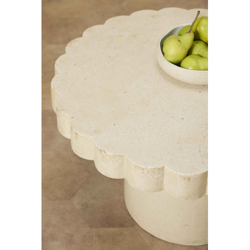 CLOVELLY TRAVERTINE-LOOK OUTDOOR COFFEE TABLE
