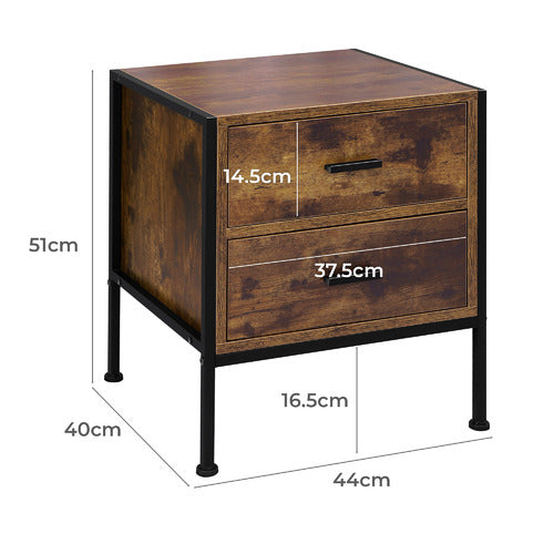 HOXTON ROOM VIKTOR 2 DRAWER BEDSIDE TABLE