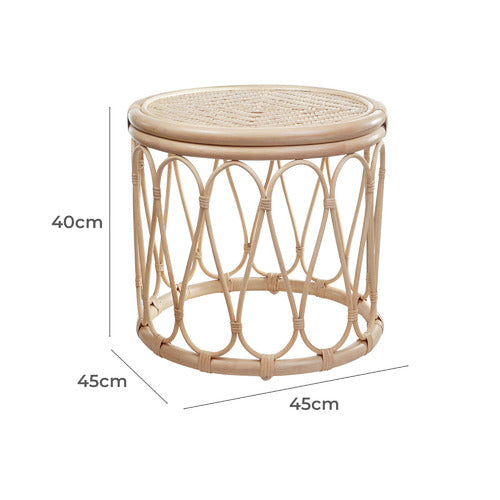 ESTUDIO FURNITURE 2 PIECE LOOP RATTAN COFFEE & SIDE TABLE SET