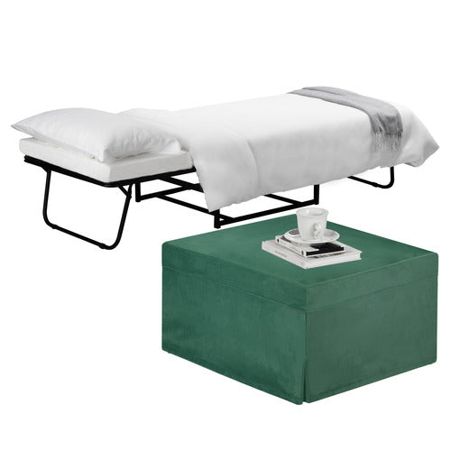 DECOR TRADERS FOLDLUX CONVERTIBLE OTTOMAN FOLDING BED WITH SLIPCOVER