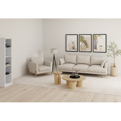 CLOVER MANGO WOOD PILLAR LEG COFFEE TABLE