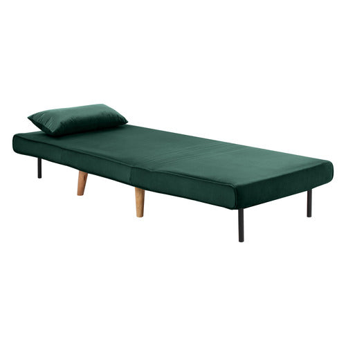DARK GREEN AERO VELVET SINGLE SOFA BED