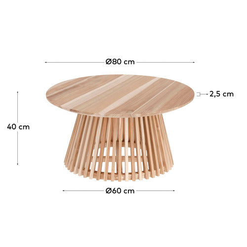 LINEA FURNITURE DARLA ROUND WOODEN COFFEE TABLE