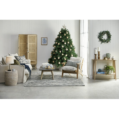 NATURALLY PROVINICIAL COILA SOLID OAK & LINEN LEISURE ARMCHAIR