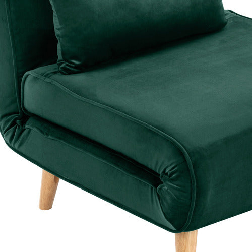 DARK GREEN AERO VELVET SINGLE SOFA BED