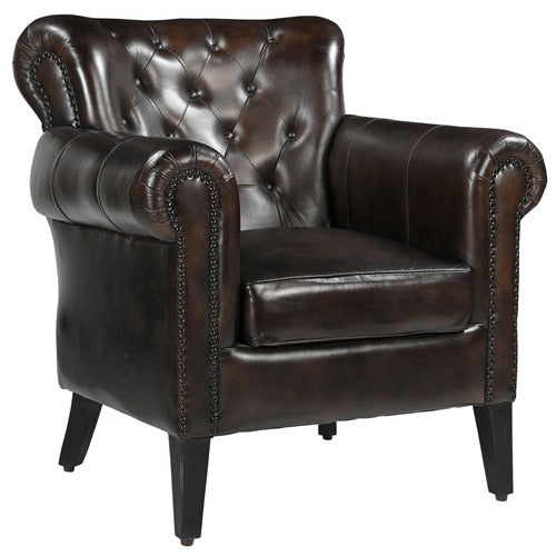 THE DECOR STORE CHOCOLATE LEATHER ARM CHAIR