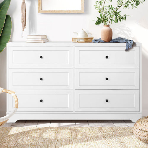 LIVING FUSION WHITE AURORA 6 DRAWER CHEST
